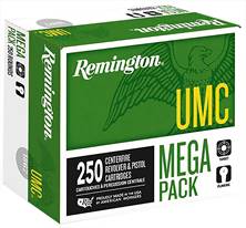 Remington Ammunition 23777 UMC Mega Pack 9mm Luger 115 gr Full Metal Jacket 250 Per Box/ 4 Case